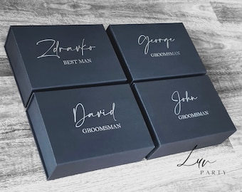 Magnetische Geschenkbox Groomsman, leere personalisierte Brautjungfer Box, Blumenmädchen Vorschlag Box, Trauzeugin Box, Luxus Geschenkbox