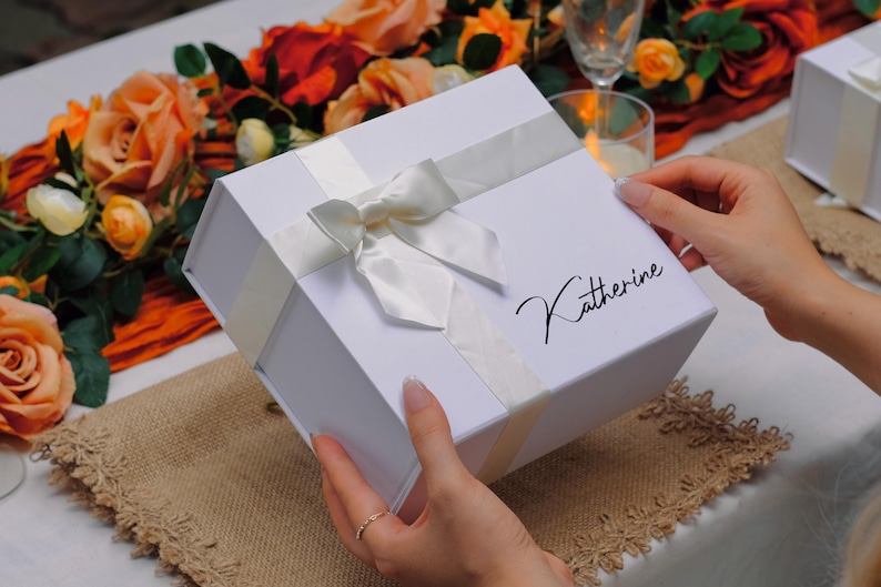 Personalized Magnetic Gift Box with Ribbon, Bridesmaid Proposal image 8