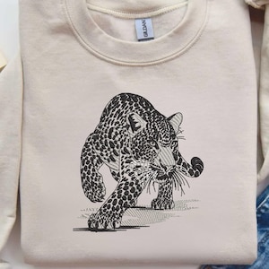 Panther Embroidery Design, Black Leopard Machine Embroidery File, Wild Animal Stitch Pattern, Jungle Predator Embroidery Art