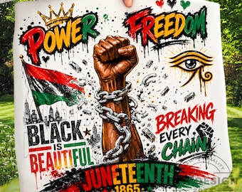 Juneteenth PNG, Mujer Negra, Rompiendo Cadenas Diseño de Graffiti (Descarga Digital)