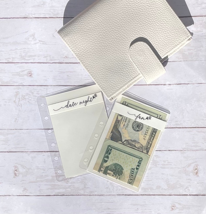 Clear Cash Envelopes Laminated Pocket A7 Dove White Etsy