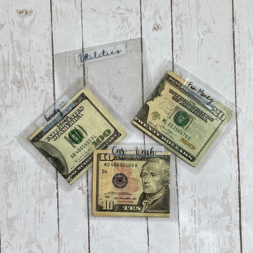 Clear Mini Cash Envelopes Laminated Personalized Minimalist Etsy