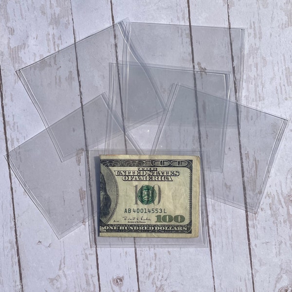 Clear Mini Cash Envelopes Laminated | Minimalist Style