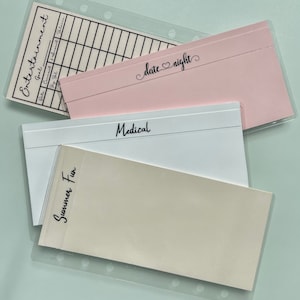 Cash Envelopes with Tracker |Minimalist Style | Neutral Soft Pink/ White Tones