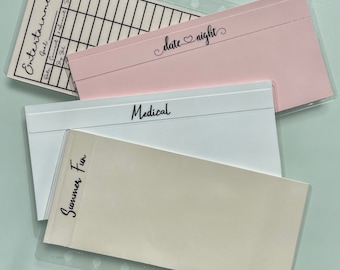 Cash Envelopes with Tracker |Minimalist Style | Neutral Soft Pink/ White Tones