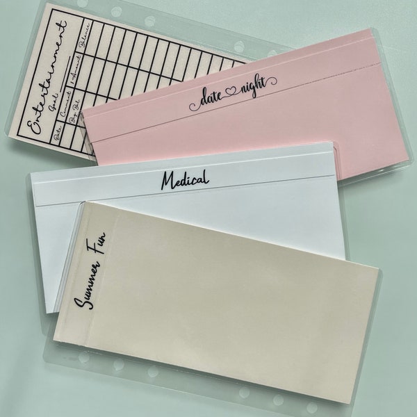 Cash Envelopes with Tracker |Minimalist Style | Neutral Soft Pink/ White Tones