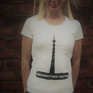 Yorkshire&#39;s Finest Erection Emley Moor Mast Inspired Ladies T shirt