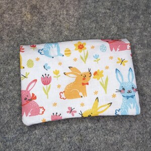 Geldbörse - Bunnies, klein, rosa Portemonnaie, geblümte Geldbörse, Reißverschlusstasche, Magnetverschluss, Kreditkartenhalter, Kinder Osternest