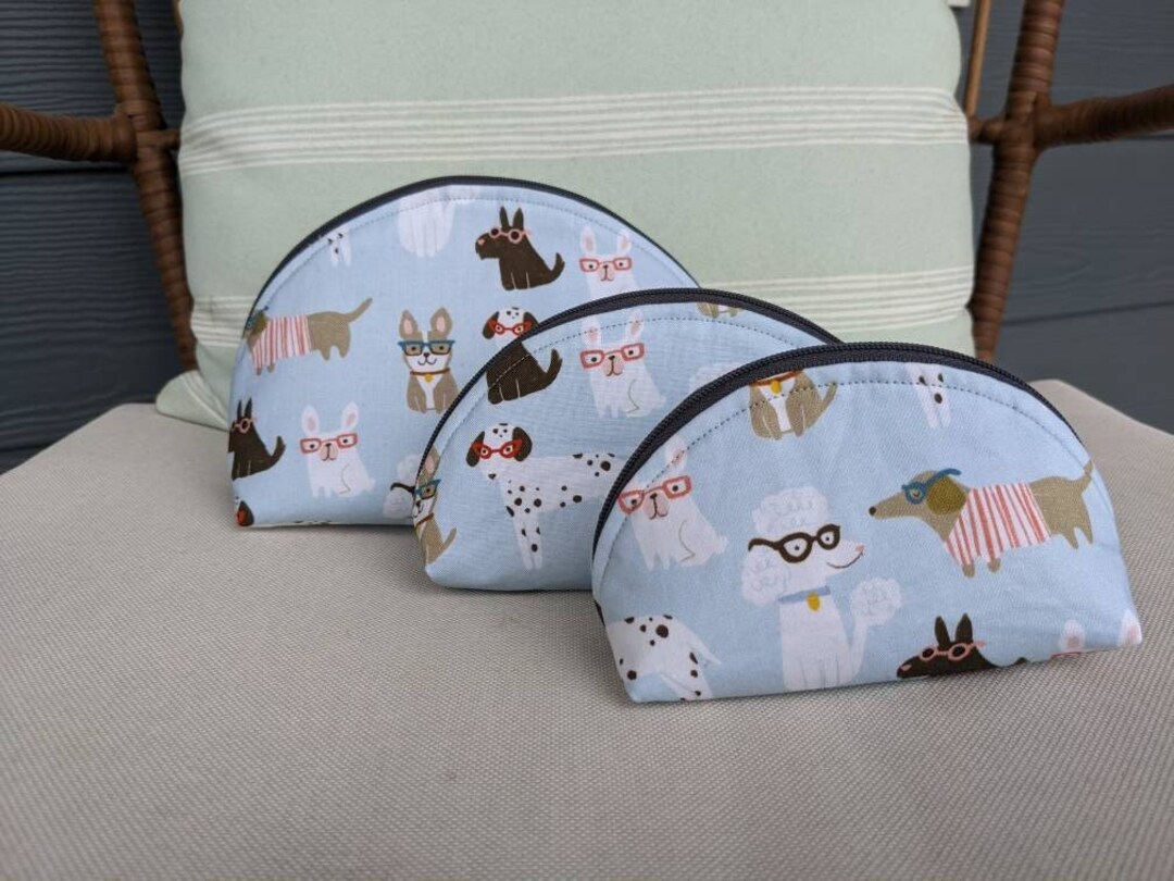 Taco Zipper Pouch Set Blue Dogs Paw Print Make up Pouch Etsy