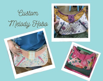 Custom Melody Hobo, Crossbody Purse, Magnetic Flap, Zipper Pockets, Adjustable Straps