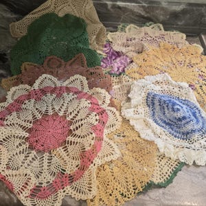 Vintage Ornate Doilies Collection - Set of 14 Beautiful Handcrafted Linens
