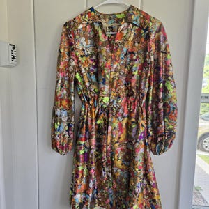 Groovy 1960s Psychedelic Go-Go Mini Dress - Handmade - Fits Size Small - See Measurements