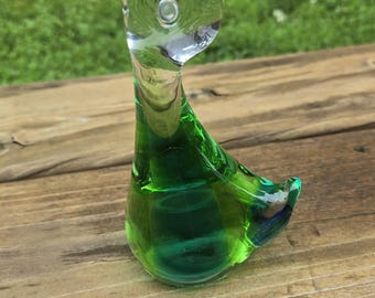 Vintage FM Konstglas Ronneby Sweden Art Glass Bird – Signed F3160, Designed by Inga-Lill Färe
