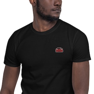 Red Mazda MX5 Embroidered Black Short-Sleeve Unisex T-Shirt