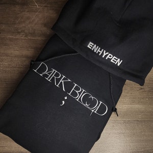 Enhypen Dark Blood Embroidered Hoodie