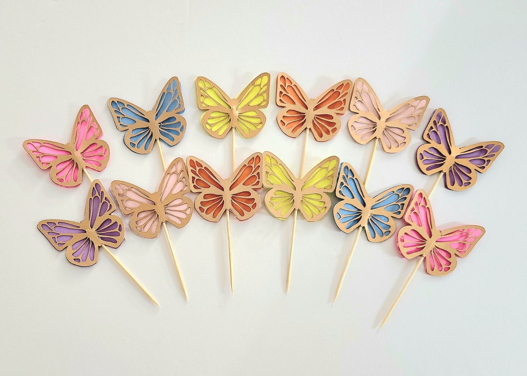 Butterflies Cupcake Toppers Etsy