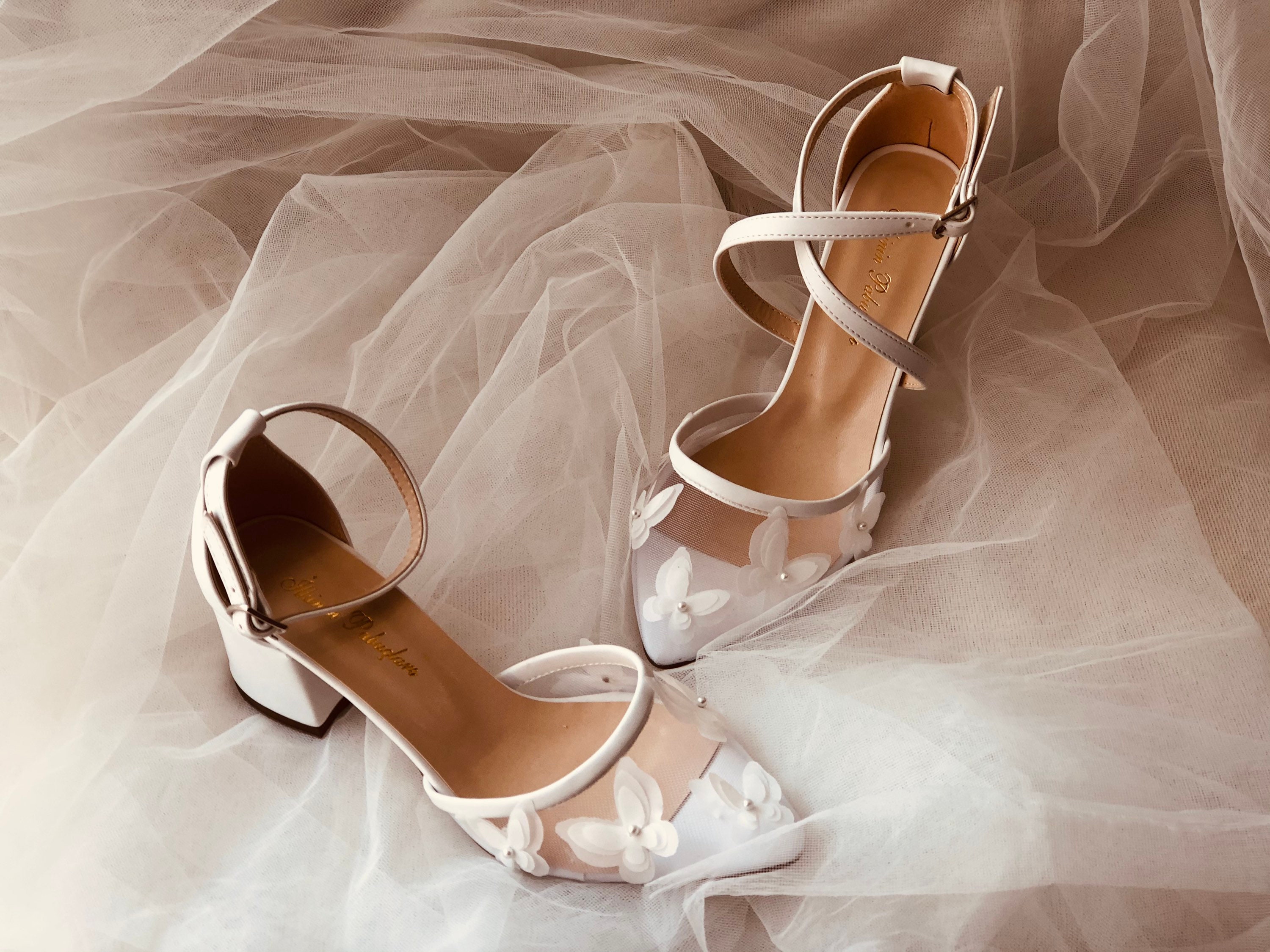 Butterflies of Love Bride Shoes Tulle Wedding Shoes Custom Etsy