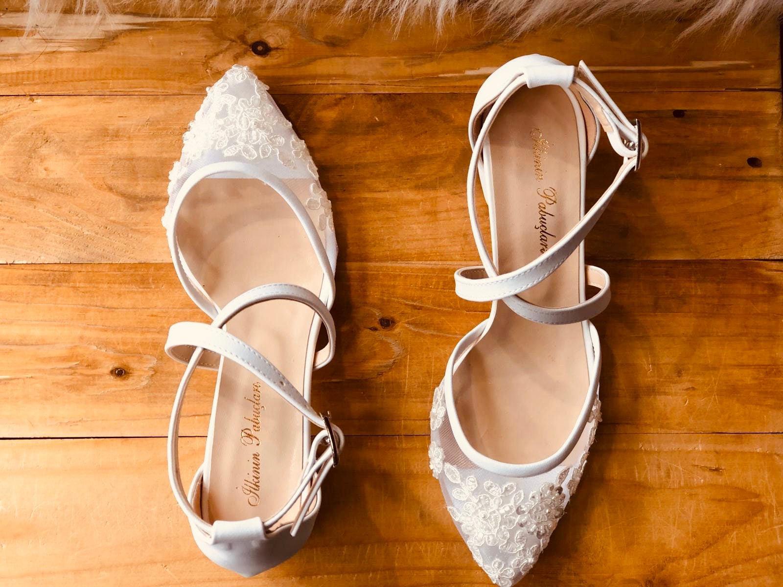 Lace Embellished Tulle Wedding Shoes Ivory Handmade Heel | Etsy UK