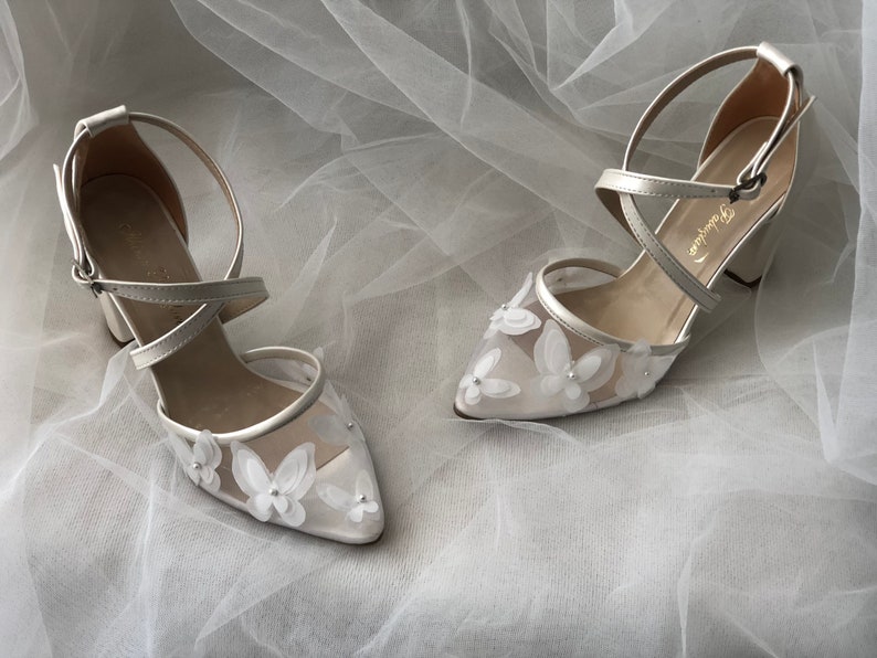 Butterflies of Love Bride Shoes Tulle Wedding Shoes Custom Etsy