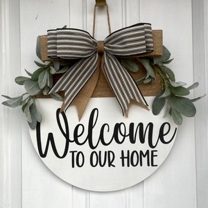 Welcome Front Door Hanger • Farmhouse Styled Decor • Welcome Sign