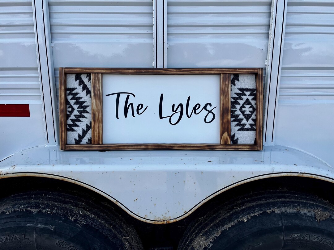 Western Personalized Sign • Aztec • Wedding Gift • Last Name Sign - Etsy