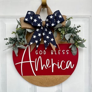 4th of July Front Door Hanger • Farmhouse Inspired Decor