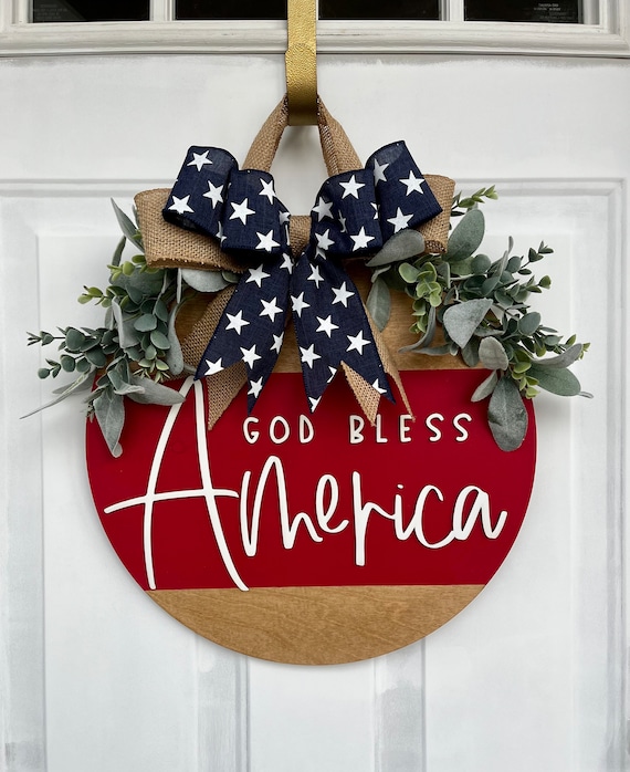 4th of July Front Door Hanger • Farmhouse Inspired Decor
