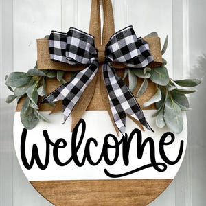 Welcome Front Door Sign • Farmhouse Styled Front Door Decor • Wreath For Front Door •