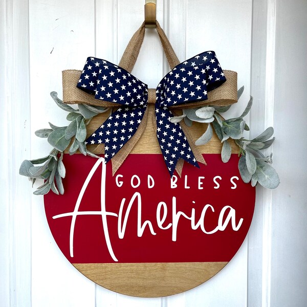 4th of July Front Door Hanger • Farmhouse Inspired Decor