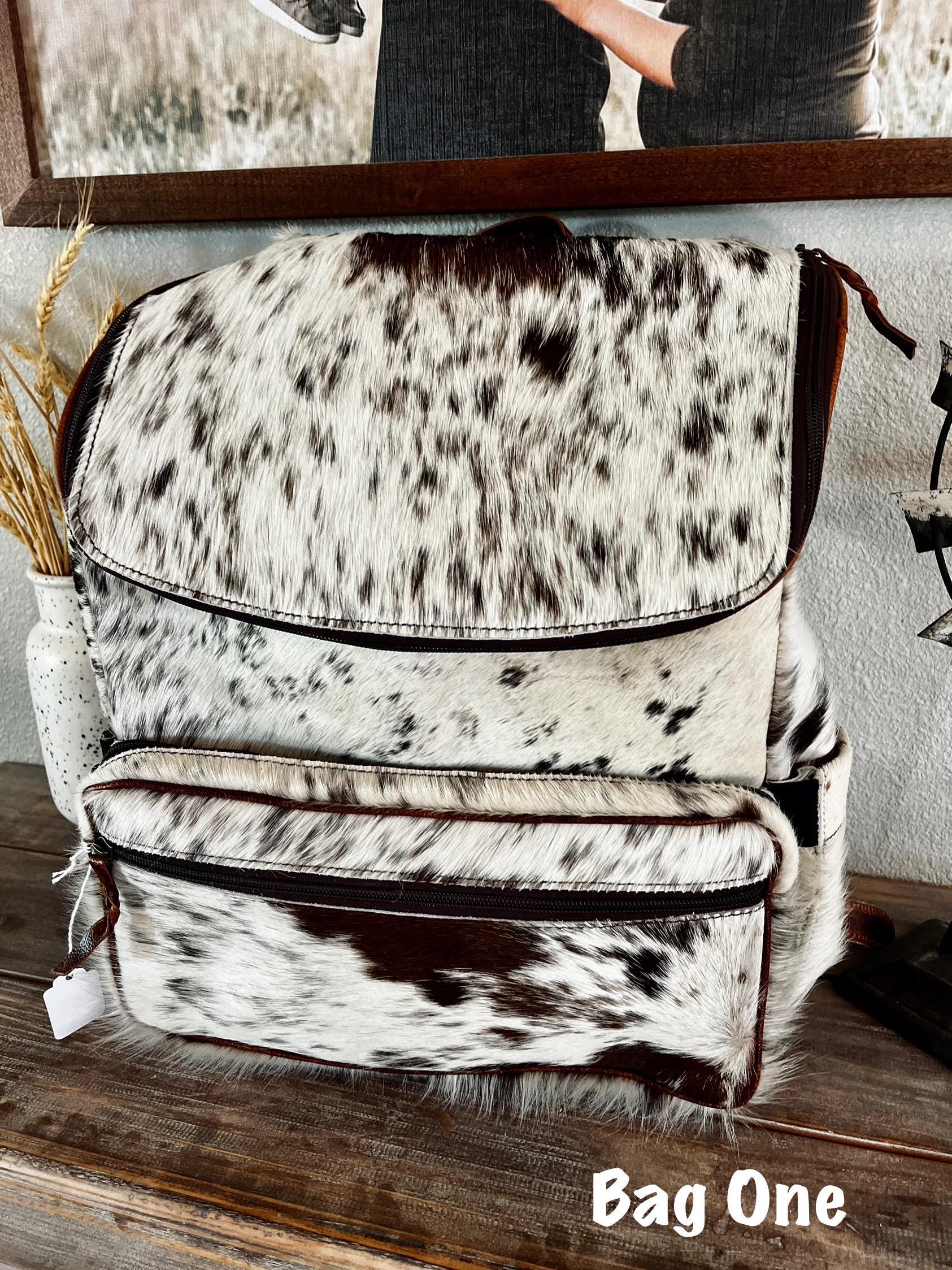 Genuine Cowhide and Tooled Leather Backpack • Oversized Bag  display picture 1