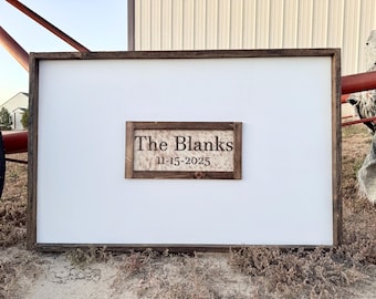 Wedding Guestbook • Genuine Cowhide • Western Sign • Branded Hide