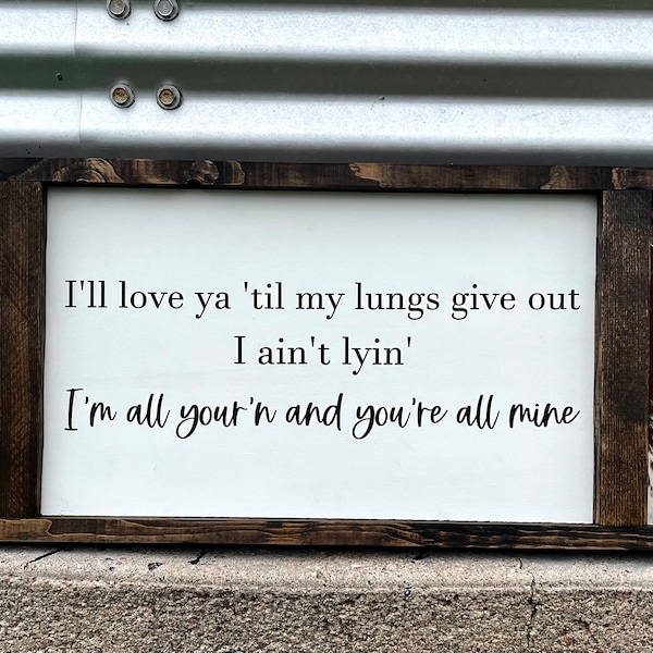 Cowhide Farmhouse Sign: 'All Yours' Wedding Decor