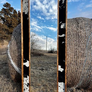 Genuine Cowhide Western Mirror • Oversized Mirror • Farmhouse Decor