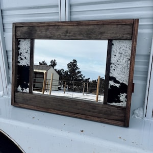 Genuine Cowhide Western Mirror • Oversized Mirror • Farmhouse Decor