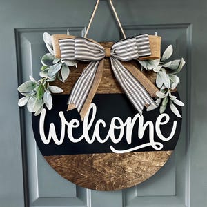 Welcome Front Door Sign • Farmhouse Styled Front Door Decor • Wreath For Front Door •
