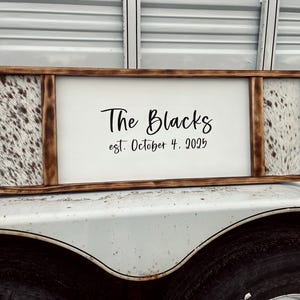 Wedding Guestbook • Genuine Cowhide • Western Sign