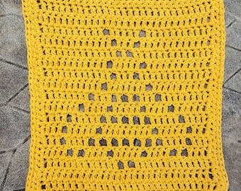 Easy Bumble Bee Crochet Pattern Filet Style Square