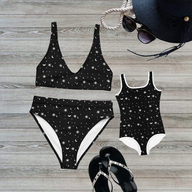 Goth Swimsuit Goth Bathing Suit Goth Bikini Set Mommy and Me Etsy