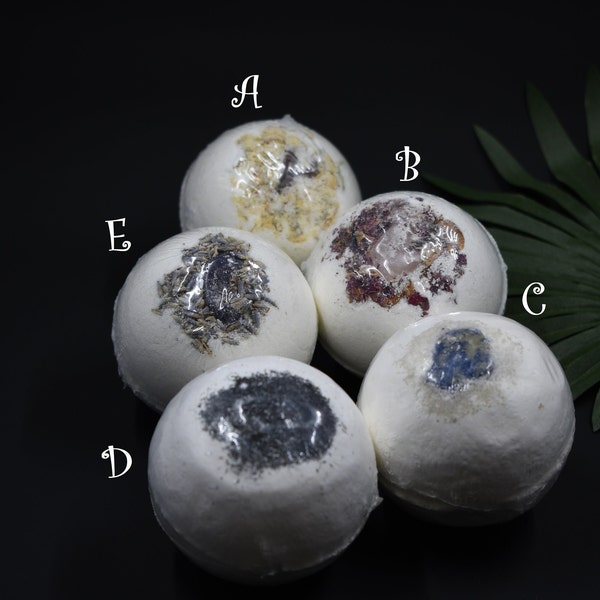 Gemstone Bath Bomb- Citrine, Rose Quartz, Sodalite, Hematite, Amethyst