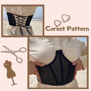 Corset Belt Digital PDF Sewing Pattern Underbust Corset Size XS-XL Pdf Sewing English Instruction