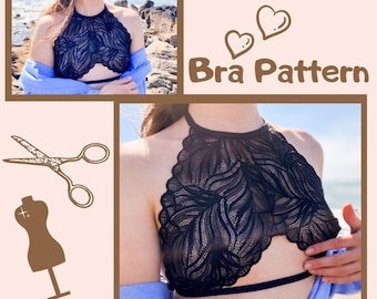 Bralette sewing pattern Bra pattern Pdf Pattern Size XS-XL Instant Downloadlingerie sewing pattern