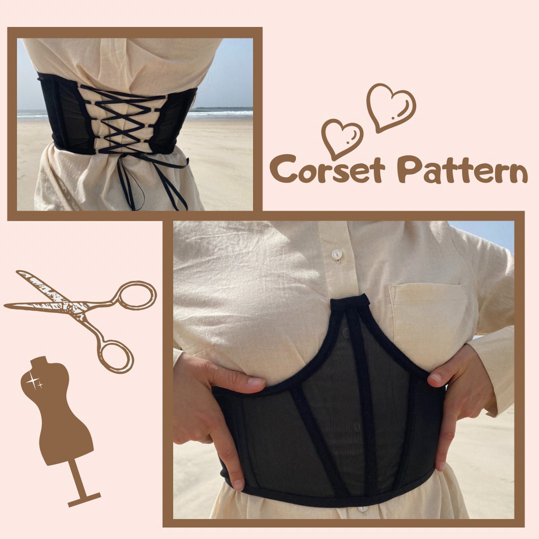 CORSET PATTERN Underbust Belt. S, M and L size. Instant download pdf sewing  pattern.