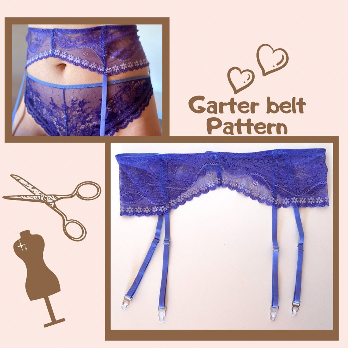 Garter Belt Sewing Pattern PDF Instant Download Lingerie Etsy