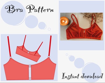 Bra pattern pdf Lingerie sewing pattern pdf Bra sewing pattern Bralette sewing pattern PDF Instant Download Size XS-XL