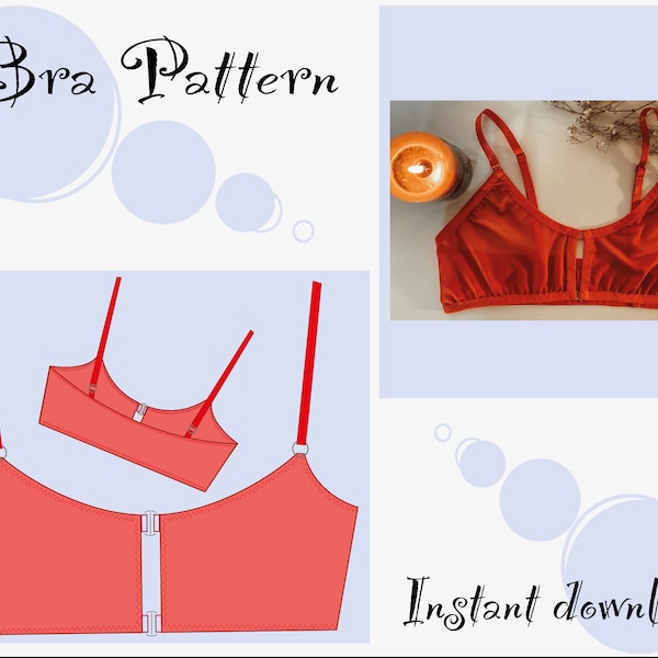 BH Schnittmuster pdf Dessous Schnittmuster pdf BH Schnittmuster Bralette Schnittmuster PDF Sofort Download Größe XS-XL