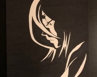Trauriges Anime Mädchen Silhouette Druck