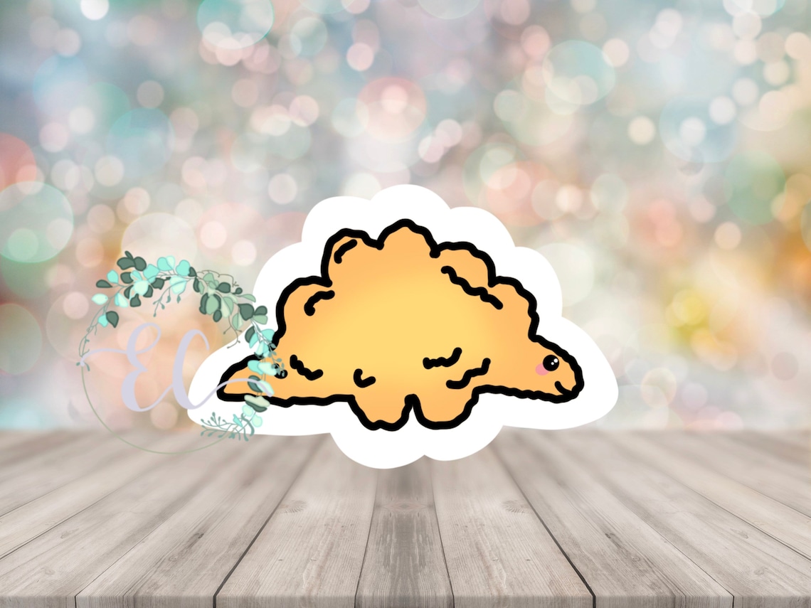 Dino Nugget Waterproof Sticker Foodie Sticker Food Cute Etsy