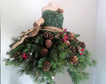 Mannequin Tree Unique Christmas Tree | Christmas Centerpiece | Decorated Dress Form | Nature Lovers Décor Christmas