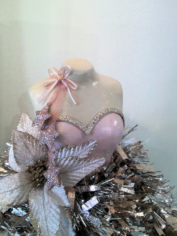 Blush Vintage Christmas Mannequin Tree, Tinsel Garland, Christmas Tree,  Christmas Centerpiece, Dress Form, Christmas Dcor, Colors Available - Etsy  Israel