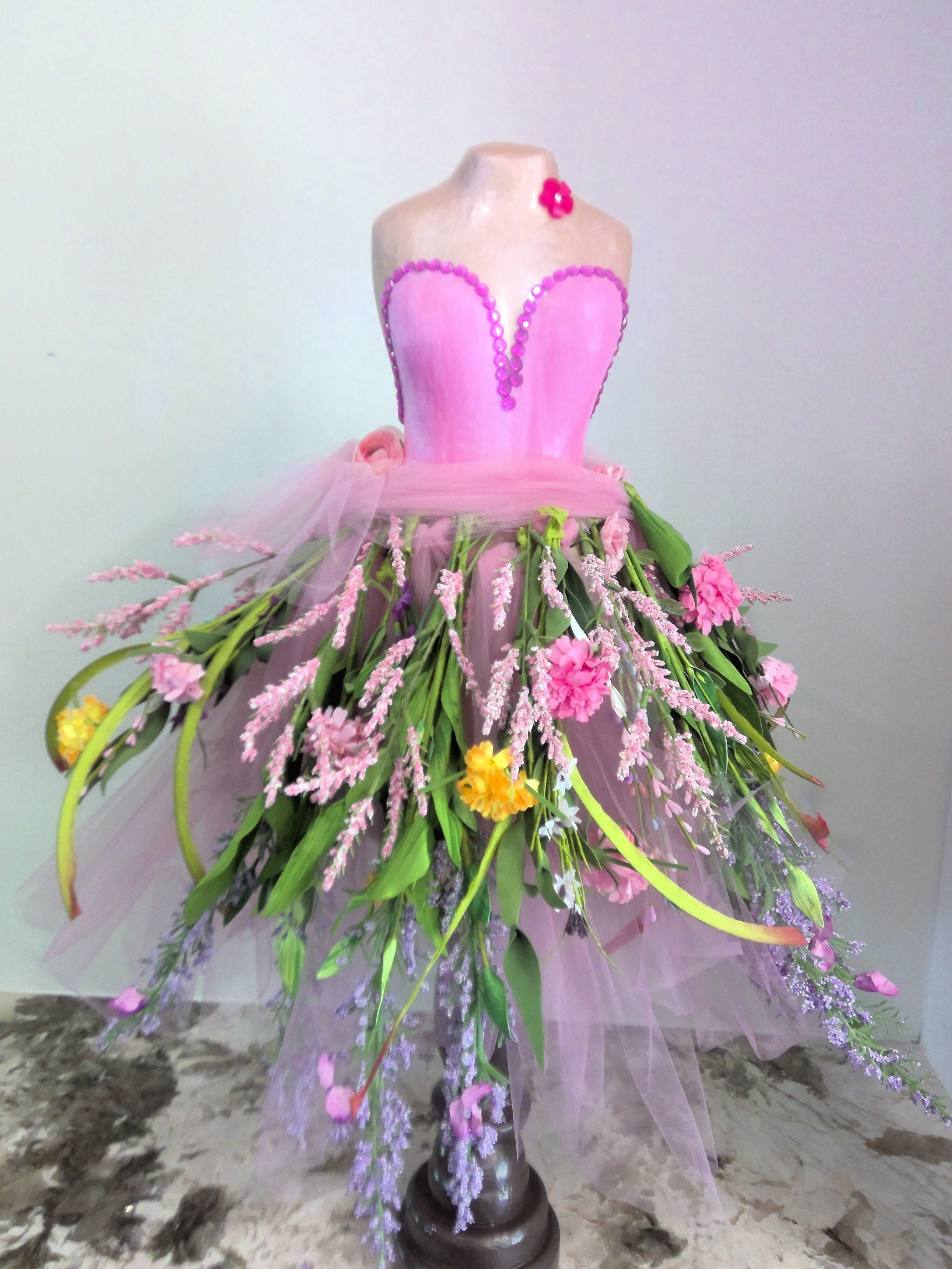 strapless open back dress Christmas Tree Dress & Headpiece main image 0